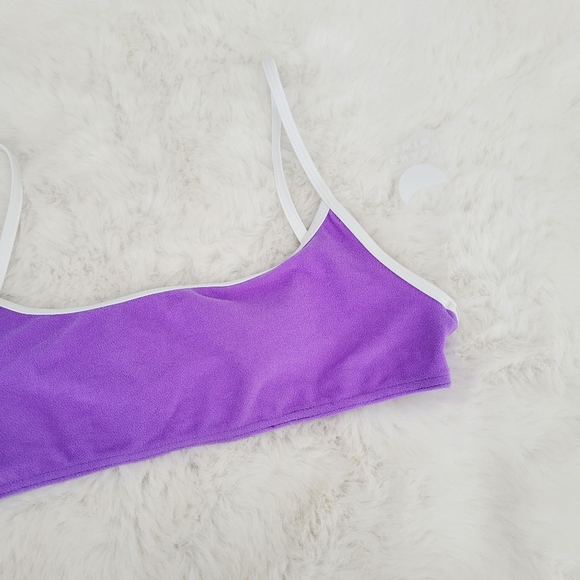 👒FREE PEOPLE GNASH TOWELLING CROP BIKINI TOP SIZE 10 - Picture 3 of 5